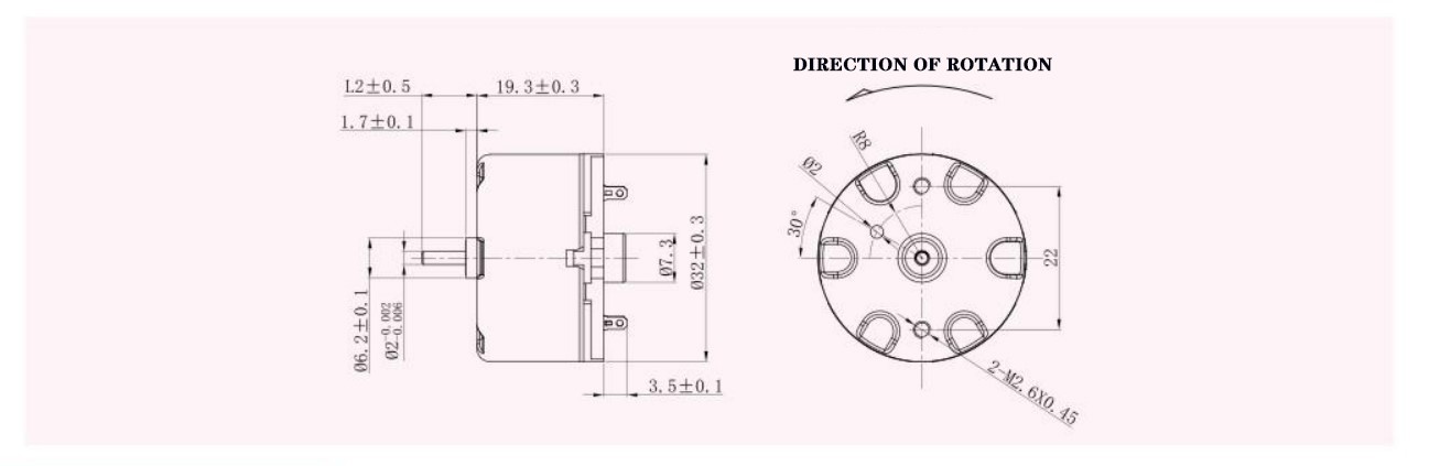 RF-500TB motor outline